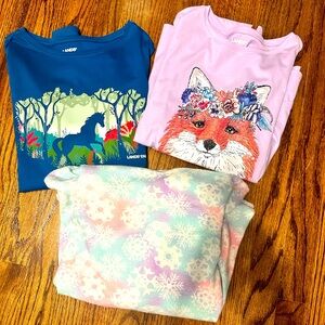 Lot of 3 excellent condition Lands End Girls shirts.